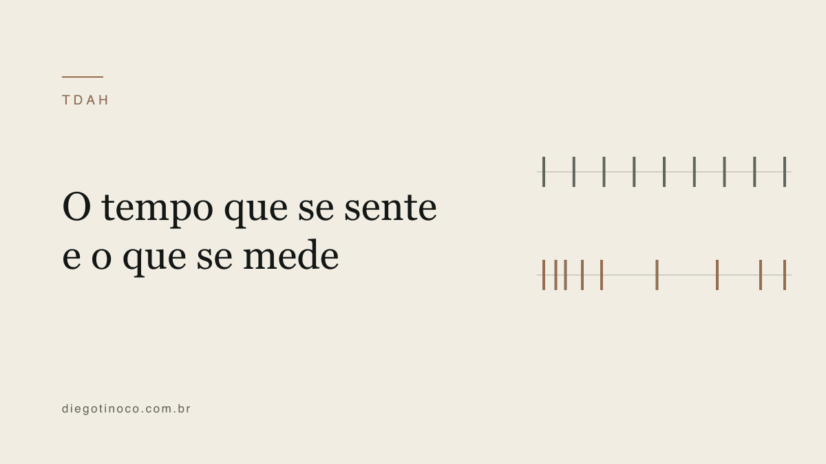 Percepção do tempo no TDAH: o que "time blindness" descreve e o que a pesquisa mede